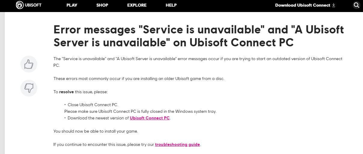 A Ubisoft Service is Currently Unavailable: What It Means and How to Fix It